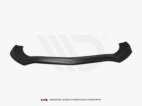 A black aerodynamic component with a sleek, curved design, displayed against a plain background. Text beneath reads: "Worldwide leader in aerodynamic components."