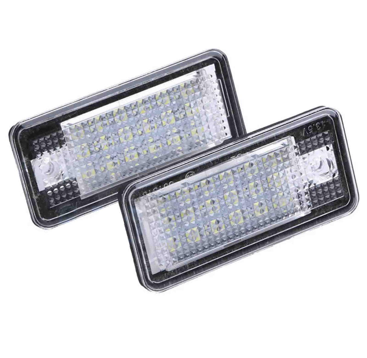 Two rectangular LED lights with numerous small bulbs are arranged overlapping, each enclosed in a clear, textured housing. The numbers "12V" and "C259" are visible on the surfaces.