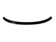 A glossy, black, curved plastic or metal strip shown on a plain white background, resembling a car spoiler or trim piece.