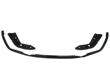 Black car body kit with curved sections and multiple drilled holes, positioned on a plain white background, suggesting automotive modification or repair use.