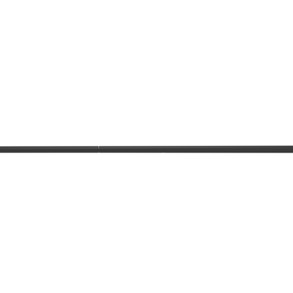 A sleek, black, telescopic pole extends horizontally, displaying subtle grooves and a smooth surface, set against a plain white background.