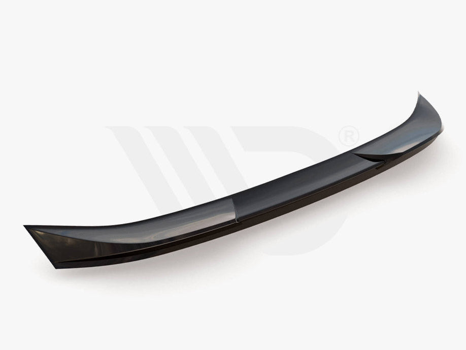 A sleek, curved car spoiler rests on a plain white background. Below, the text reads: "WORLDWIDE LEADER IN AERODYNAMIC COMPONENTS."