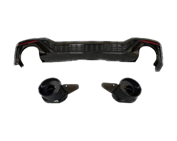 a5 s5 b8 5 gloss black rs5 style diffuser with black exhaust tips 20 23