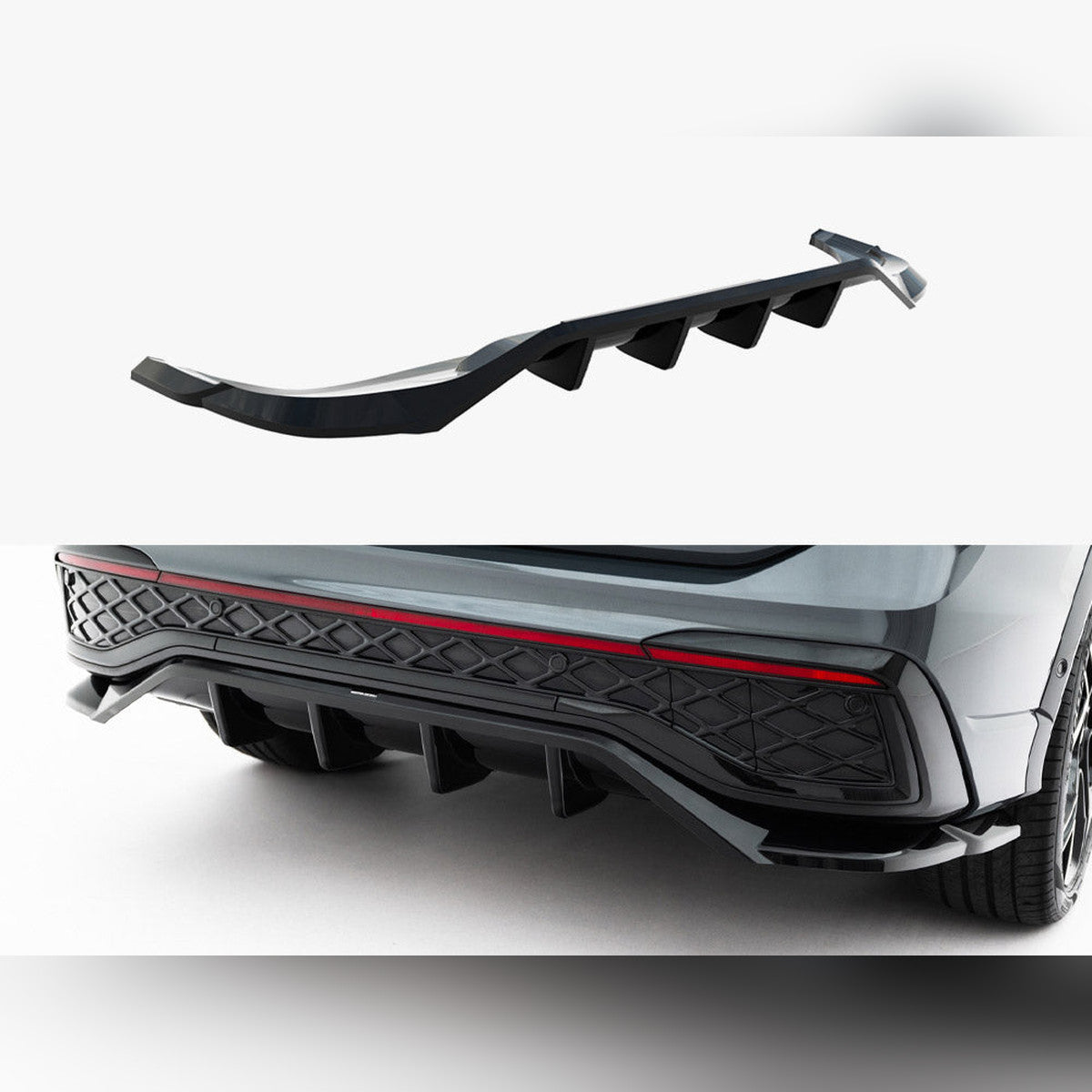 vw tiguan r line mk3 maxton rear splitter vertical bars