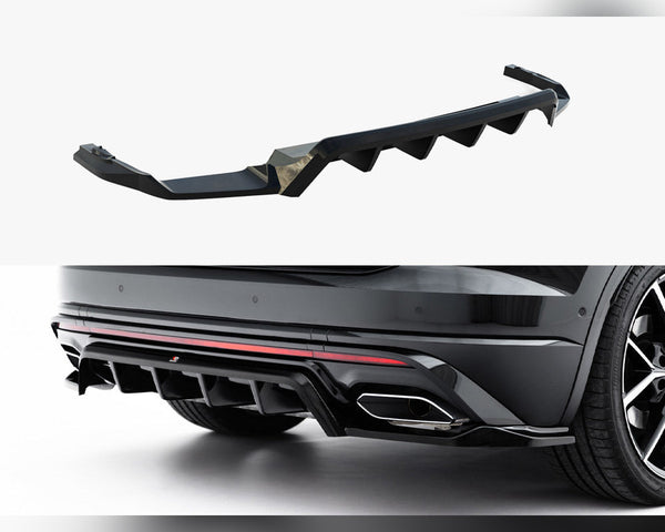 vw touareg r line mk3 facelift maxton rear splitter vertical bars