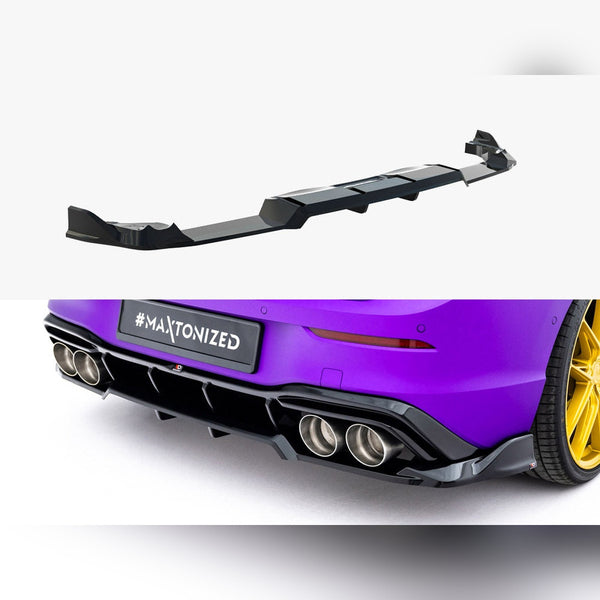 vw golf r mk8 mk8 facelift maxton rear splitter vertical bars v1