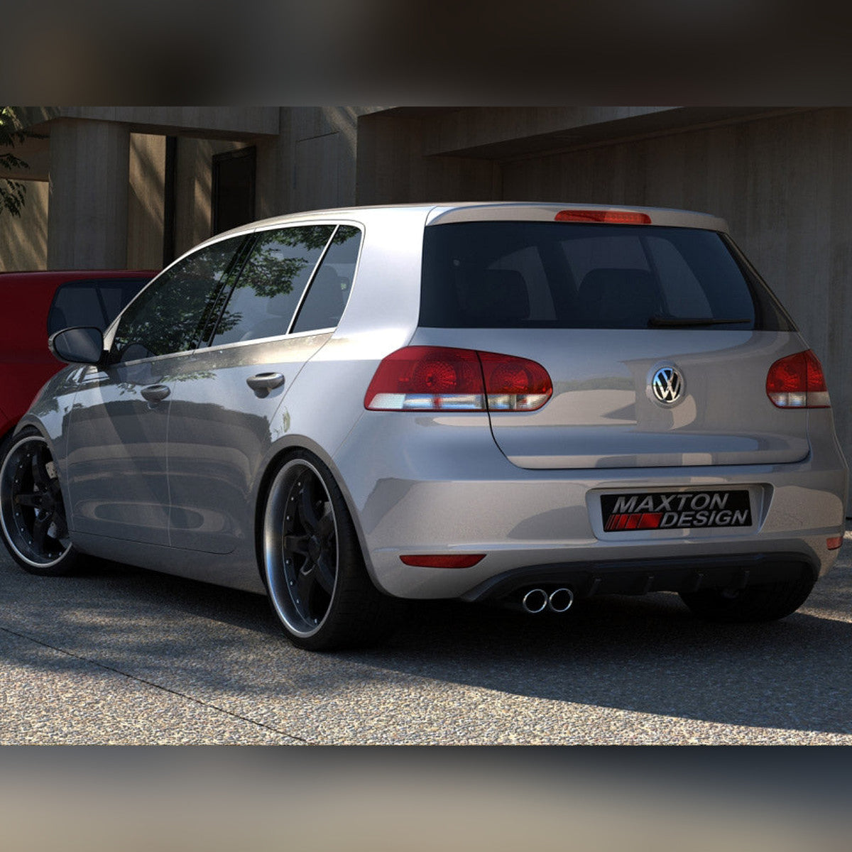 vw golf vi with 1 exhaust hole maxton rear diffuser