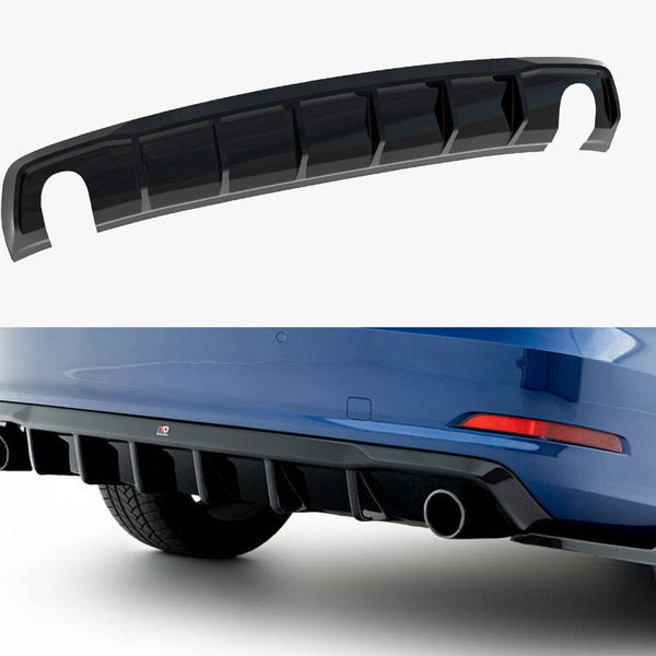 Audi - A3 Sedan 8V (Version with single exhaust tips on both sides): Maxton Rear Diffuser