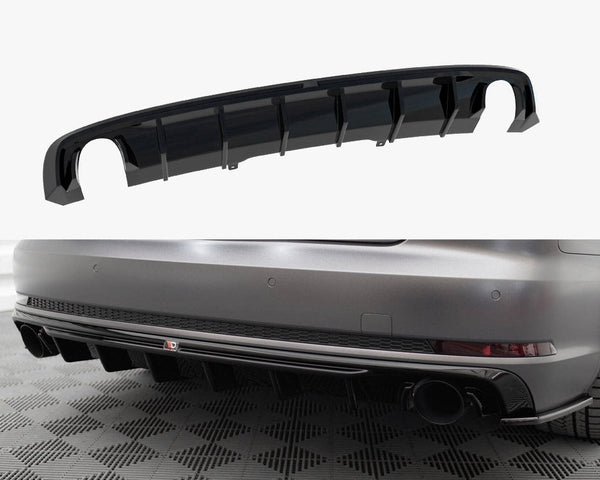 Audi - A4 S Line B9 (Version with single exhaust tips on both sides): Maxton Rear Diffuser V1