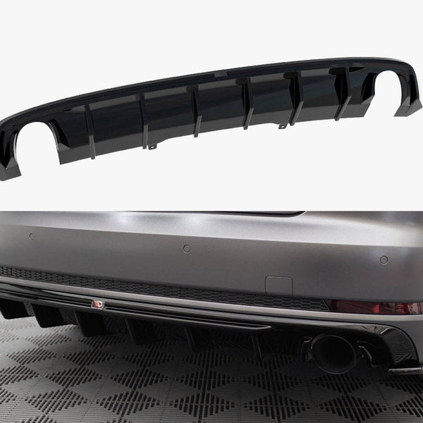 Audi - A4 S Line B9 (Version with single exhaust tips on both sides): Maxton Rear Diffuser V1