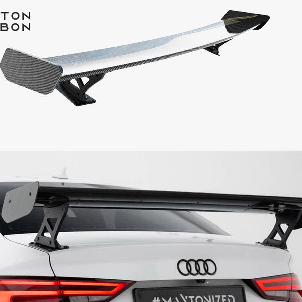 Audi - A3 / A3 S Line / S3 / RS3 Sedan 8V / 8V Facelift: Maxton Carbon Spoiler With External Brackets Uprights