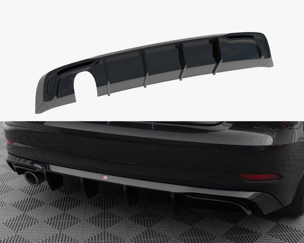 Audi - A3 Sportback 8V Facelift (Version with one exhaust tip on single side): Maxton Rear Diffuser