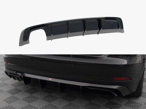 Audi - A3 Sportback 8V Facelift (Version with double exhaust tip): Maxton Rear Diffuser