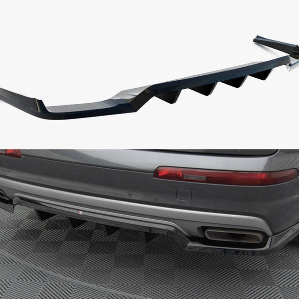 Audi - Q7 MK2: Maxton Central Rear Splitter (Vertical Bars)