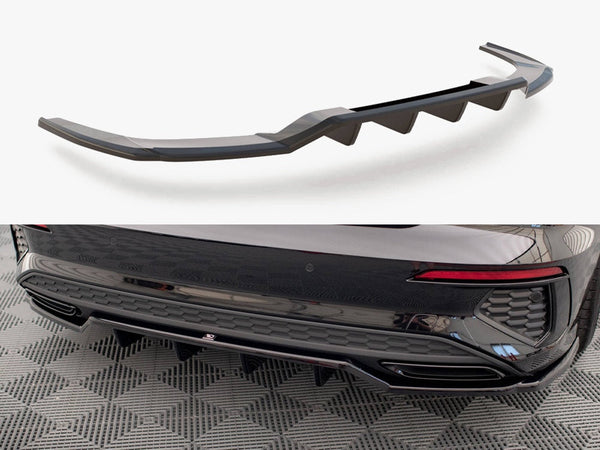 Audi - A3 S Line Sedan 8Y: Maxton Central Rear Splitter (Vertical Bars)