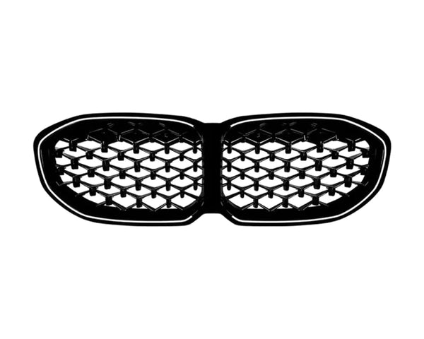 1 series f40 gloss black diamond led front grill 20 24
