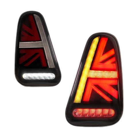 cooper r50 r52 r53 facelift black smoked tail lights 04 06