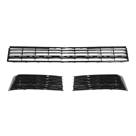 Transporter - T6: Gloss Black Lower Radiator Bumper Grille Insert 3 Piece 15-19