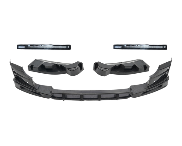 Defender 90/110 - L663: Gloss Black V2 Front Splitter with DRL 20+