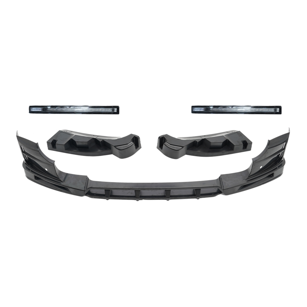 Defender 90/110 - L663: Gloss Black V2 Front Splitter with DRL 20+