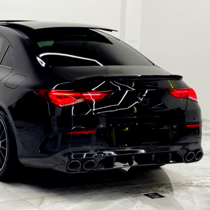 C Class - CLA W118 Pre-Facelift: Gloss Black Rear Diffuser 19-23