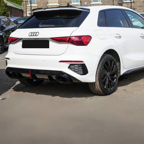 A3 - 8Y/8YS: Gloss Black RS3 Style LED Diffuser with Black Exhaust Tips 21-24