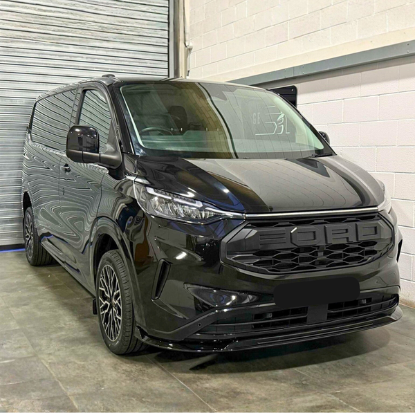Ford Transit Custom MK2: Gloss Black V2 Front Splitter 24+
