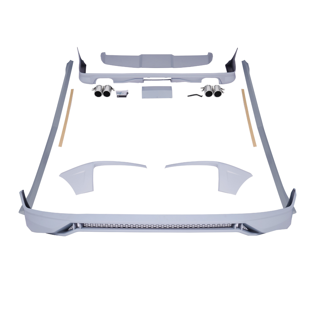 Transporter - T6 LWB: Primed Splitter Side Skirt Rear Bumper Spoiler 15-19