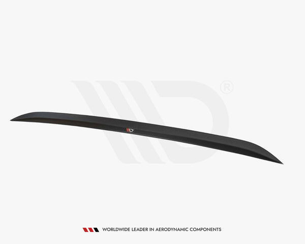 A sleek, black aerodynamic car component displayed on a plain white background with the text "WORLDWIDE LEADER IN AERODYNAMIC COMPONENTS" below.
