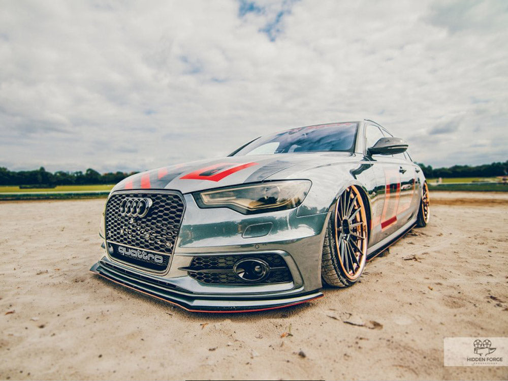 Audi - S6 / A6 C7 S Line (2 Splitters = 1 SET) (2011-2014): Maxton Front Racing Splitter