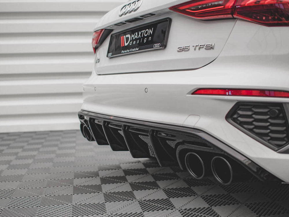 Audi - A3 S Line Sportback 8Y: Maxton Rear Diffuser + Exhaust Ends Imitation