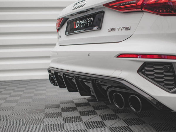 Audi - A3 S Line Sportback 8Y: Maxton Rear Diffuser + Exhaust Ends Imitation
