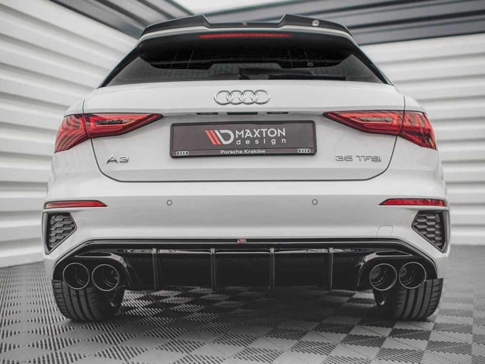 Audi - A3 S Line Sportback 8Y: Maxton Rear Diffuser + Exhaust Ends Imitation