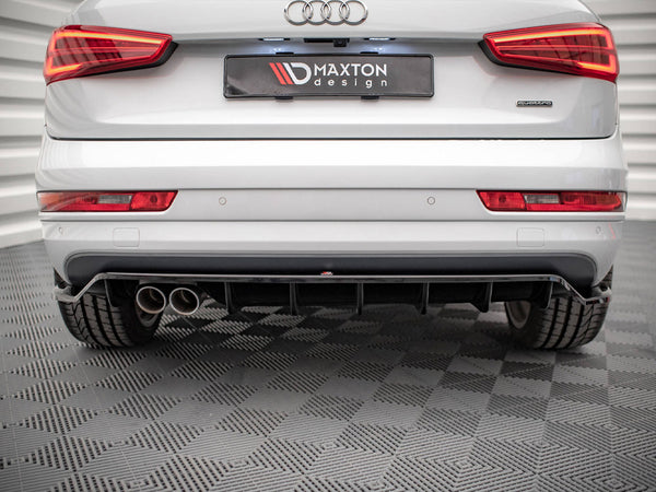 Audi - Q3 Sport 8U Facelift: Maxton Central Rear Splitter (Vertical Bars)