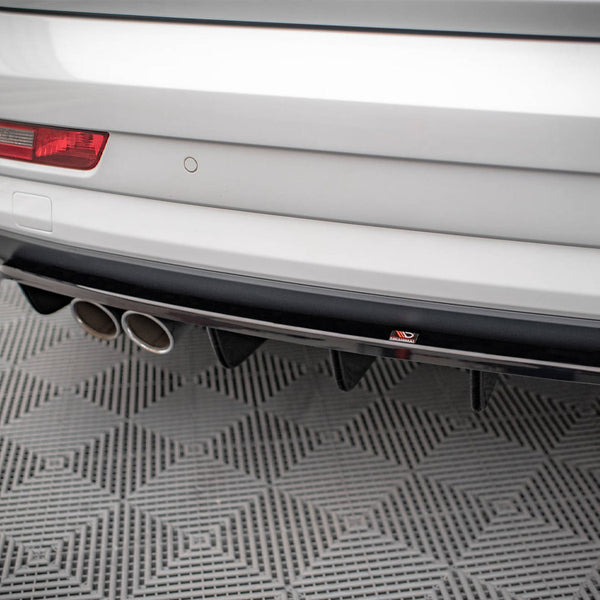 Audi - Q3 Sport 8U Facelift: Maxton Central Rear Splitter (Vertical Bars)