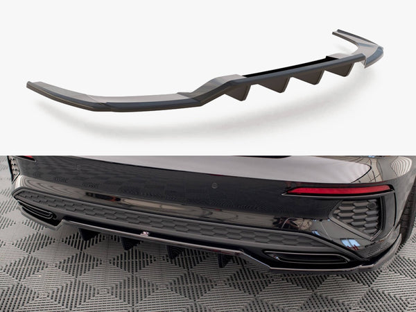 Audi - A3 S Line Sedan 8Y: Maxton Central Rear Splitter (Vertical Bars)
