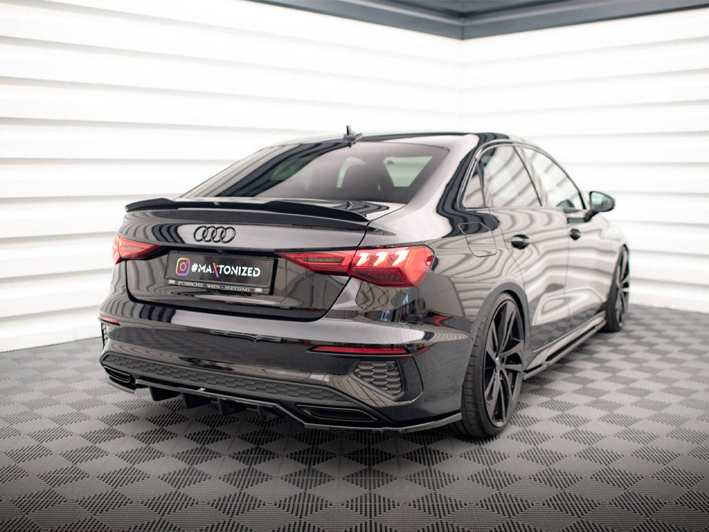 Audi - A3 S Line Sedan 8Y: Maxton Central Rear Splitter (Vertical Bars)