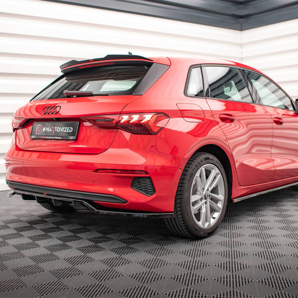 Audi - A3 Sportback 8Y: Maxton Central Rear Splitter (Vertical Bars)