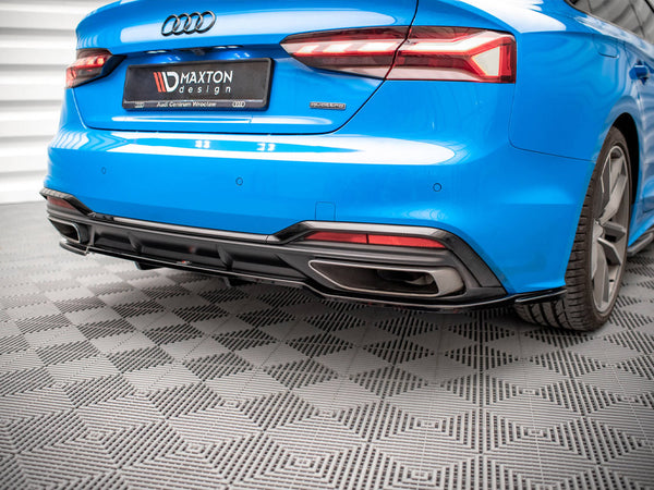 Audi - A5 S Line F5 Facelift: Maxton Central Rear Splitter (Vertical Bars)
