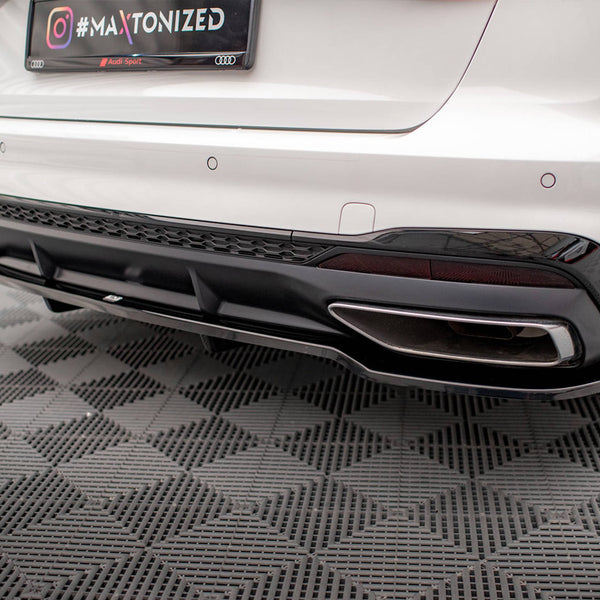 Audi - A4 S Line B9 Facelift: Maxton Central Rear Splitter (Vertical Bars)