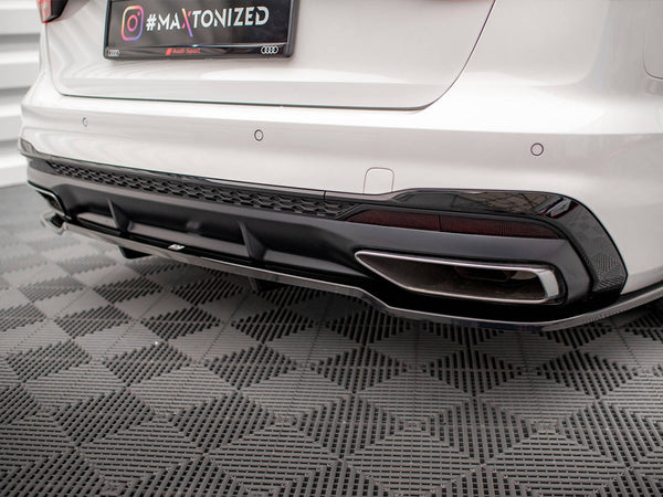Audi - A4 S Line B9 Facelift: Maxton Central Rear Splitter (Vertical Bars)