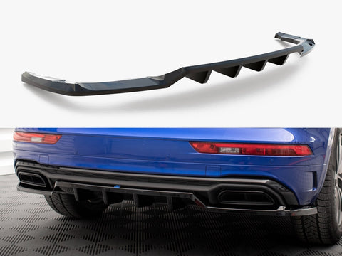 Audi - Q5 S Line SUV MK2 Facelift: Maxton Central Rear Splitter (Vertical Bars)