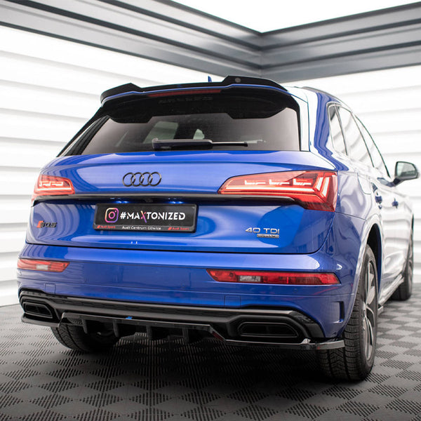 Audi - Q5 S Line SUV MK2 Facelift: Maxton Central Rear Splitter (Vertical Bars)