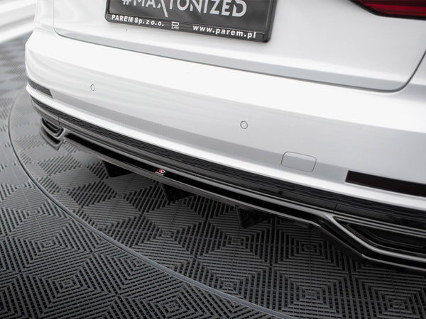 Audi - A8 S Line D5: Maxton Central Rear Splitter (Vertical Bars)