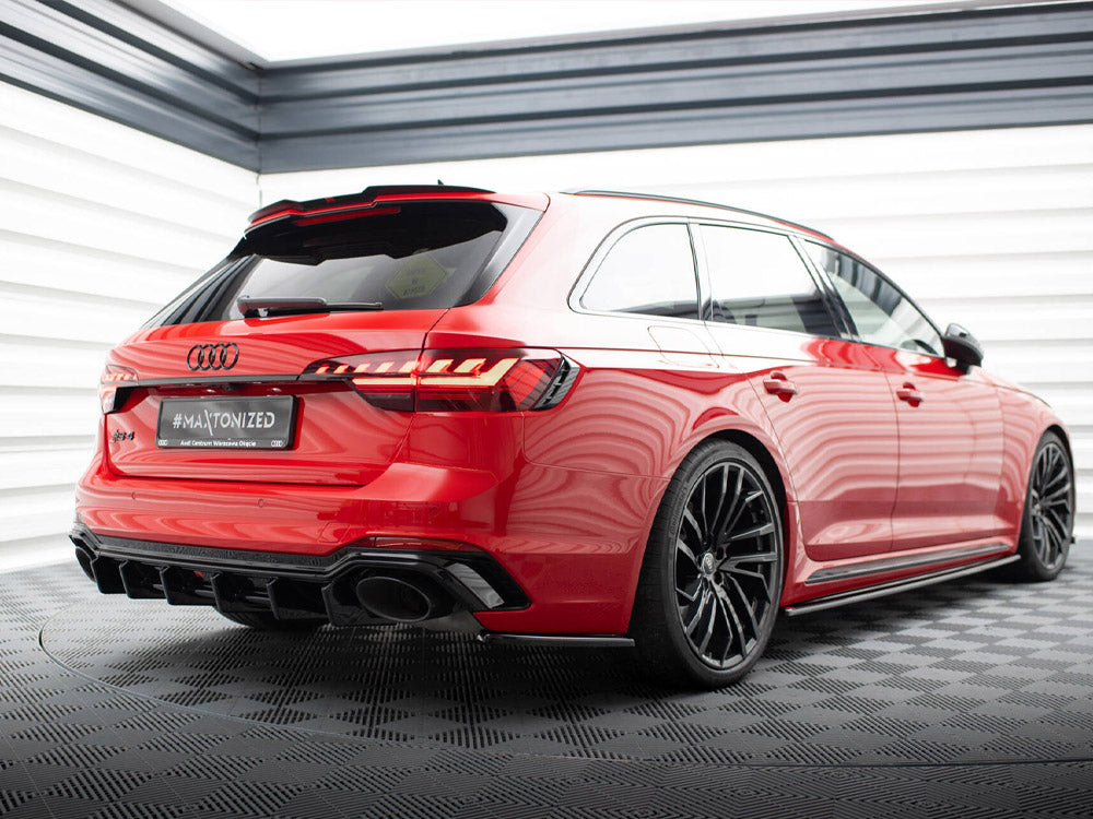 B9 Audi - RS4 B9 / B9 Facelift: Maxton Rear Side Splitters – Carbon Accents