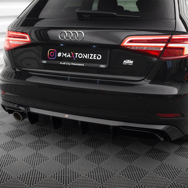 Audi - A3 Sportback 8V Facelift (Version with one exhaust tip on single side): Maxton Rear Diffuser