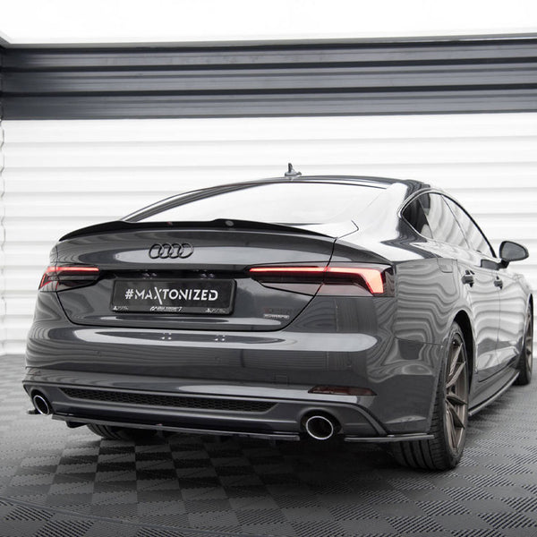 Audi - A5 S Line F5 Coupe / Sportback: Maxton Central Rear Splitter (Vertical Bars)