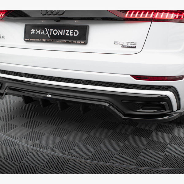 Audi - Q8 S Line MK1: Maxton Central Rear Splitter (Vertical Bars)