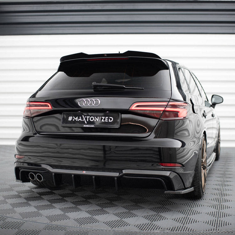 A3 - 8V Facelift: Gloss Black Maxton Dual Exhaust Diffuser 16-20
