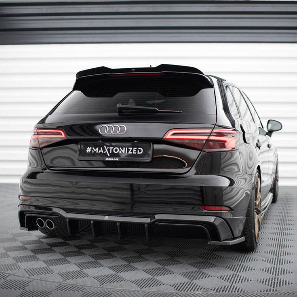 A3 - 8V Facelift: Gloss Black Maxton Dual Exhaust Diffuser 16-20